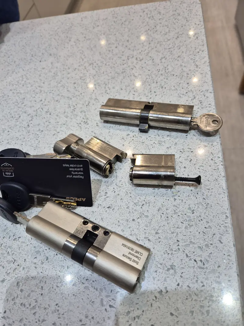 Lock change and security upgrade after a break-in on a Leeds property
