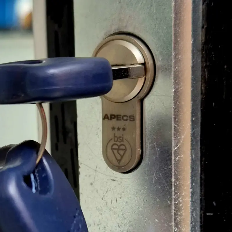 New lock fitted to a composite front door in Leeds