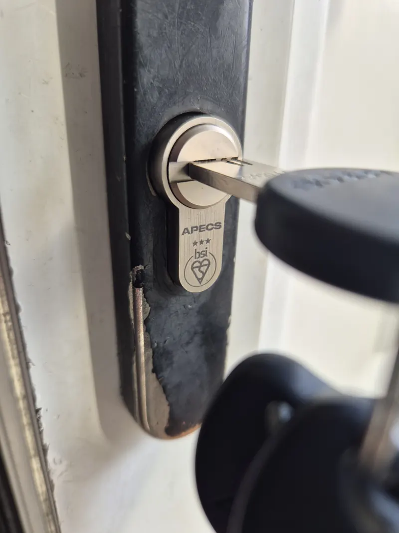 Euro cylinder lock fitted on a Leeds front door